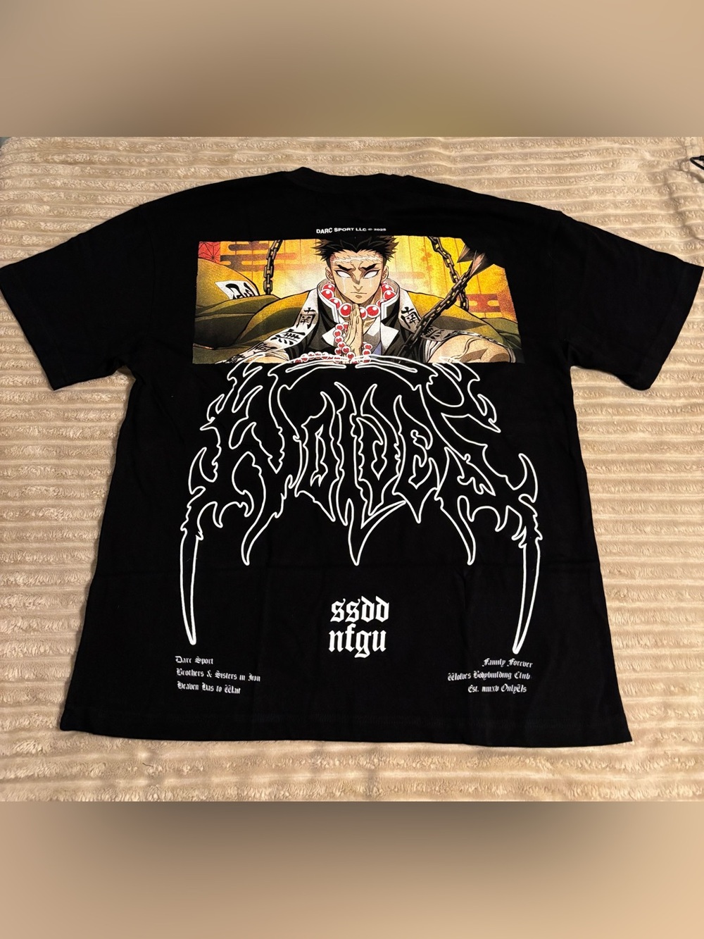 Darc Sport Black Graphic Anime Back-Print Tee with Yellow Accent